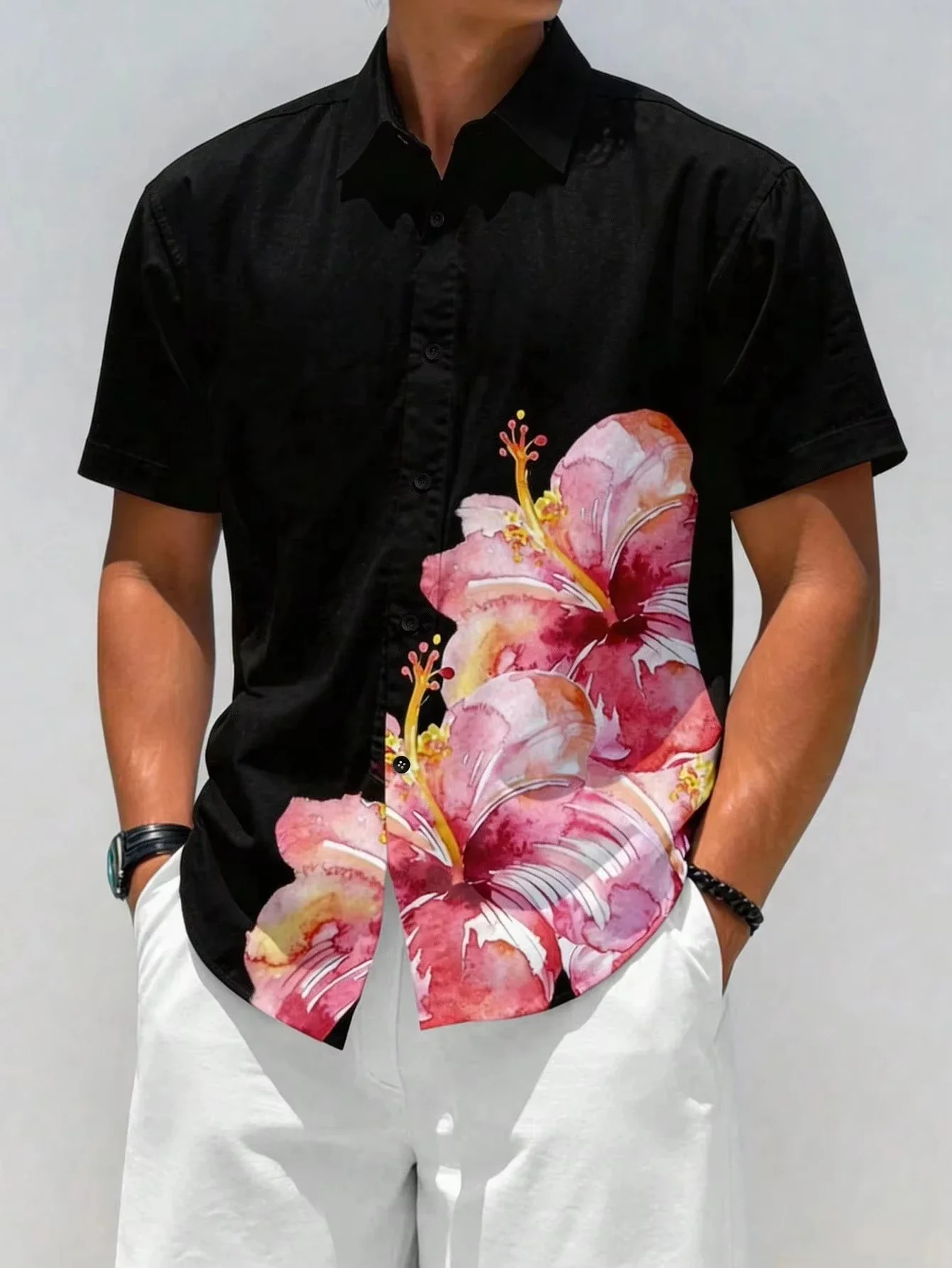 Hawaii Style Beach Short Sleeve Men's Shirt 3D Printing Breathable Polyester Casual Loose Fit Summer Fashion Urban Shirt