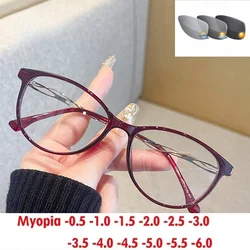 New Light Wine Red Small Oval Frame Glasses with Myopic Glasses Option Customized Degree Glasses Frame 0~-6.00