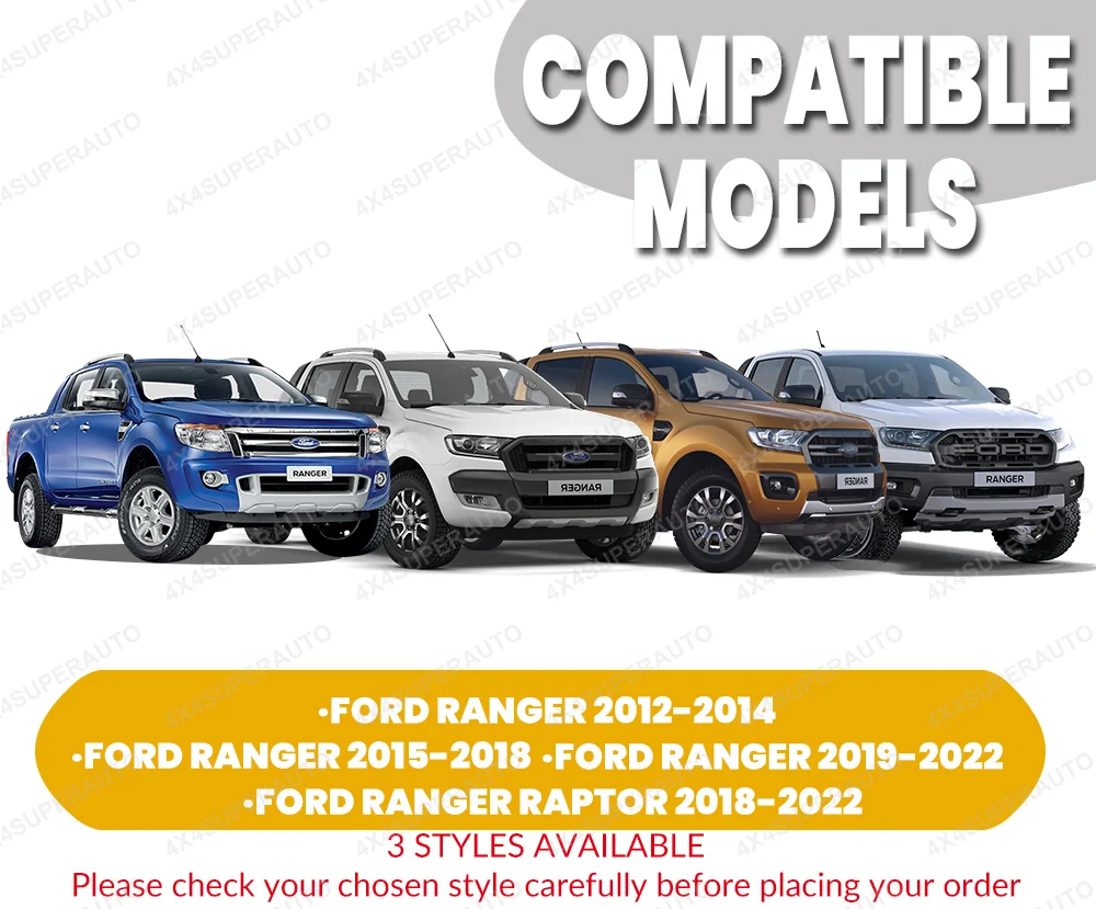 Tailgate Cover for Ford Ranger T6 T7 T8 2012-2021 Wildtrak Raptor Tailgate Protector Guard Cap ABS Matte Black 3/4PCS