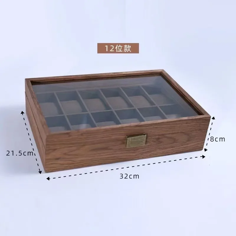 Premium Black Walnut & Rosewood Watch Box Jewelry Display Stand Counter Display Prop Luxury Watch Storage Organizer Case for Ret