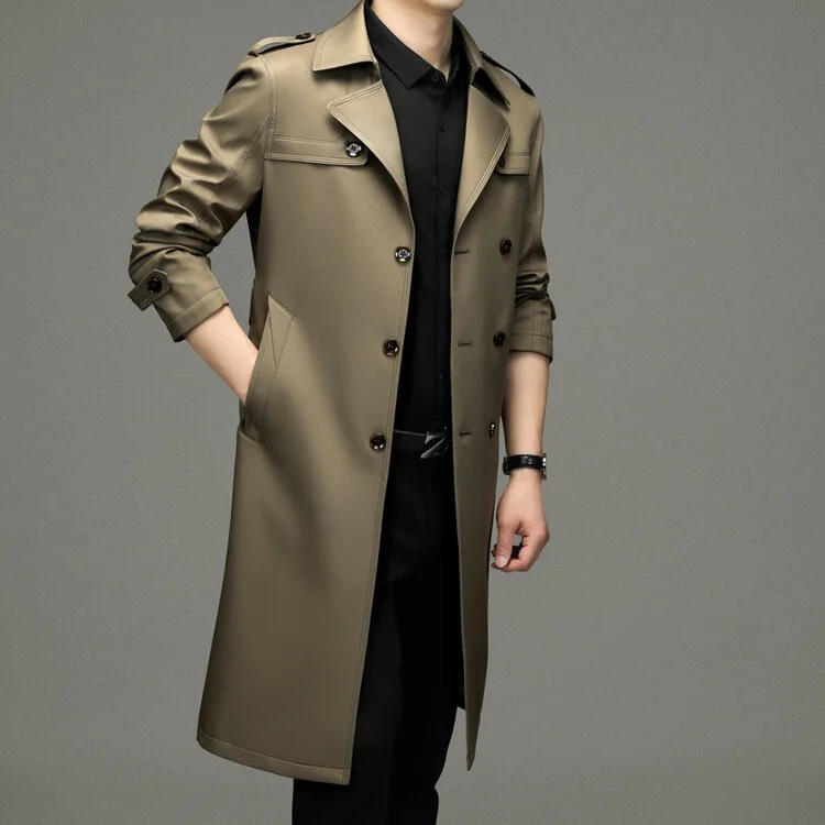 Abrigo Trench para Hombre, Relleno de Plumón, Estilo Ciclismo, Práctico, Grueso, Resistente al Viento, con Franjas Reflectantes Azules Desmontables