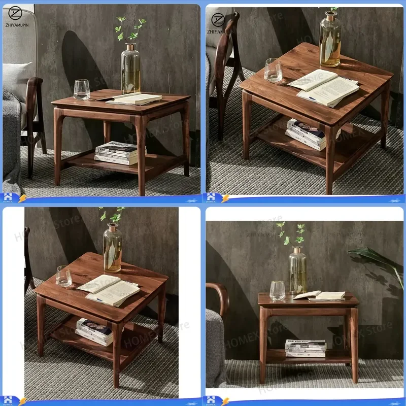 North American Black Walnut Small Coffee Table New Chinese Style Simple Solid Wood Side Table Custom Living Room Furniture