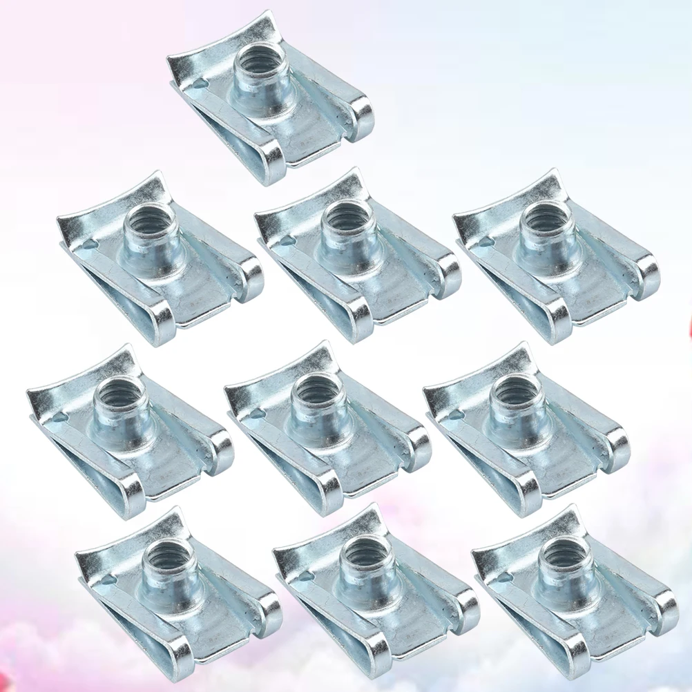 

10pcs Pinch Nuts Body Panel Fasteners Silver Manganese High Elasticity Strength Bumper Fixing Wires Cables Door