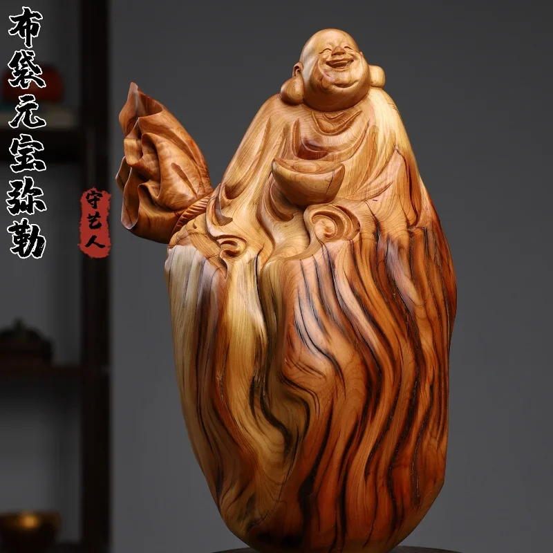 

Taihang Thuja Sutchuenensis Root Carving Decoration Maitreya DAMO Natural Wood Carving Decoration Tea Room New Chinese Zen