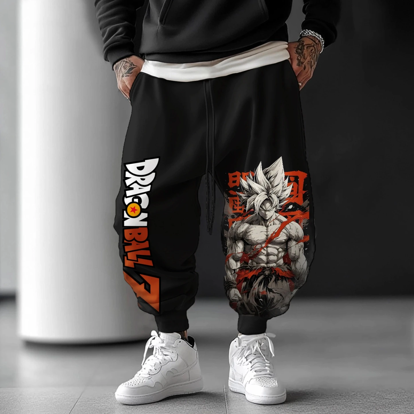 Dragon Ball Colaboração Verão e Outono Vida Diária Masculina Esportes e Pendulares Calças de Algodão Puro Impresso Mais Vendidas 2025