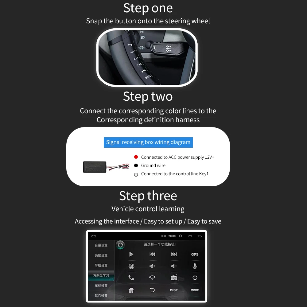 Control remoto Universal para volante de coche, botones de interruptor multifunción para Android