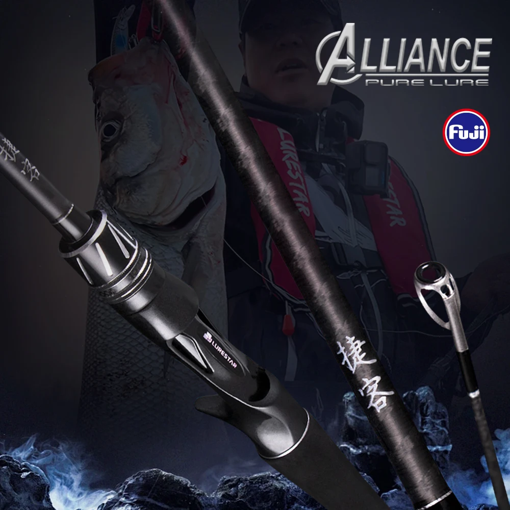 

PURELURE JIEKE 9FT Спиннинговая удочка для литья, высокоуглеродистая универсальная удочка для длительного метания в аксессуарах FUJI Fast