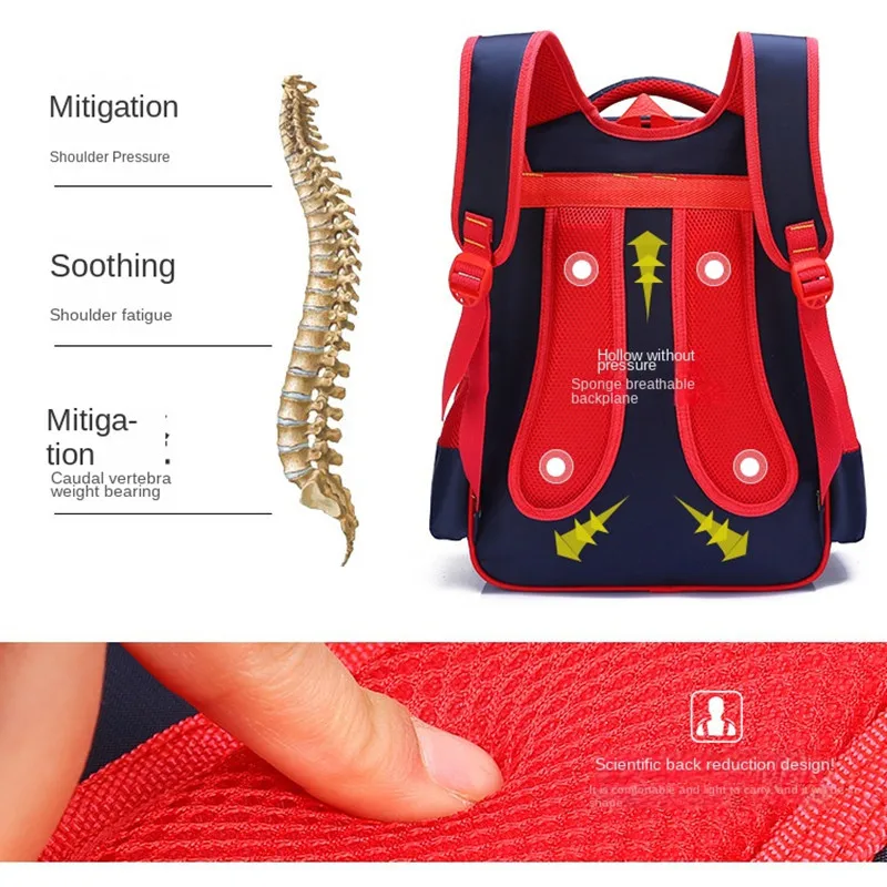 Disney Car Boy School Bag Grade 1-6 Primary Student Shoulder Orthopedic Backpack Large Capacity Light Kids Gifts Mochilas