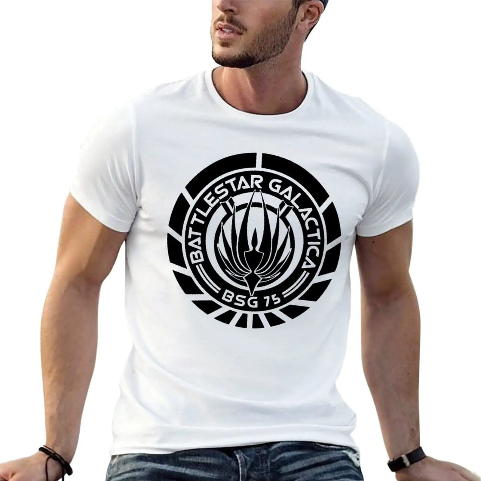 

tshirt Battlestar cotton T-Shirt Galactica 100% tshirt anime