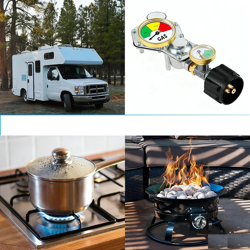 

Двухступенчатый регулятор пропана и манометр, гнездо 3/8 дюйма NPT и разъем QCC1/Type-1, подходит для бака 5-40 фунтов для газового гриля, пропанового обогревателя RV