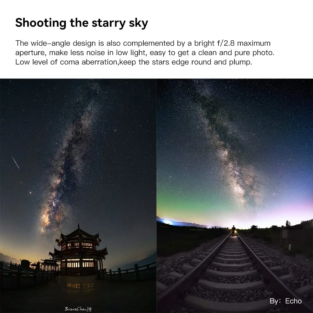 TTArtisan 11 ملم F2.8 إطار كامل MF عدسة عين السمكة واسعة للغاية f/2.8 180 °   زاوية الرؤية لسوني E Canon EF EOS-R Fuji FX Nikon Z/F