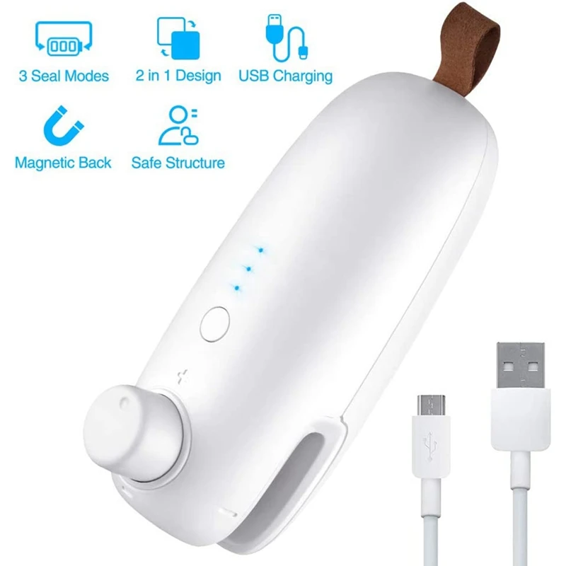 Mini sellador de papel de aluminio recargable por USB, Mini máquina de sellado portátil