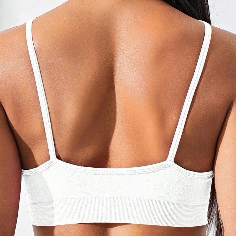 Sexy Hanging Neck Strap Style  Women Fitness Yoga Vest High Elastic Slim Seamless Solid Fashion Backless Bra Gym Trainning Vest