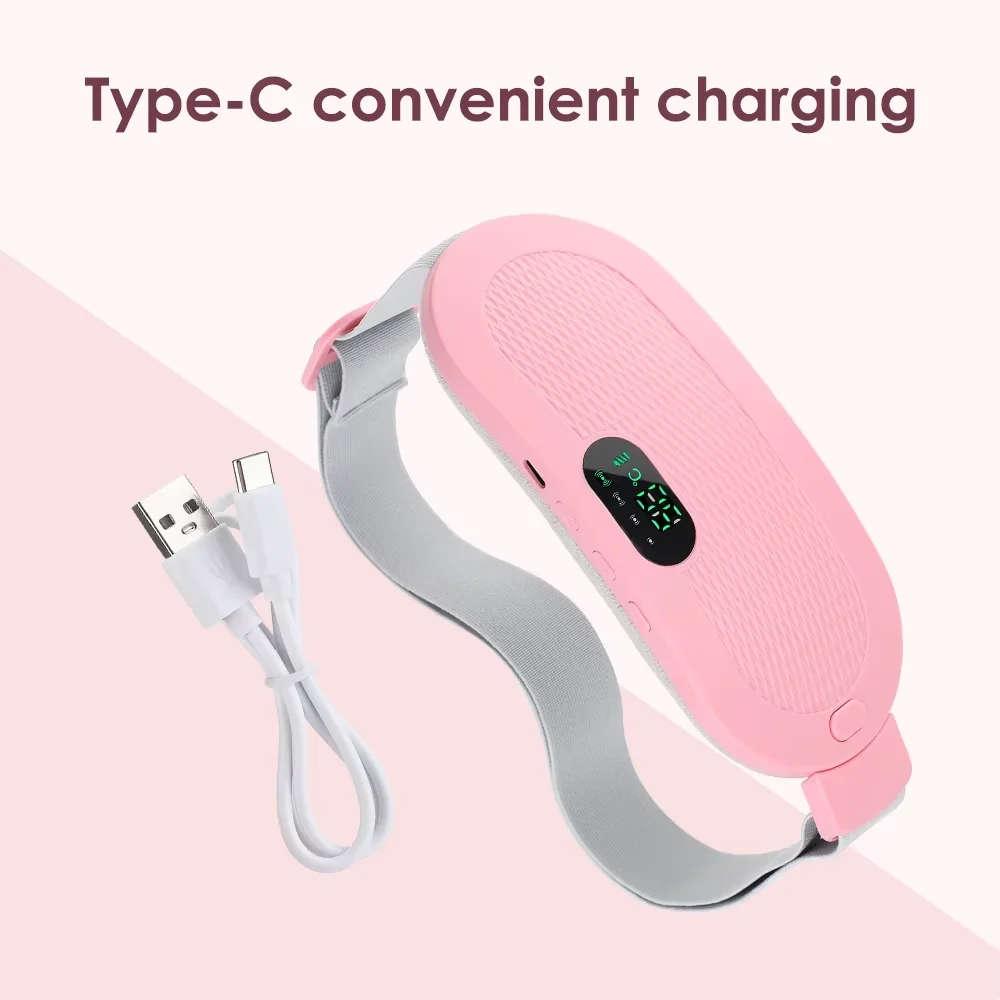 Electric Menstrual Period Massager Heating Massage Pad Belt for Female Waist Abdominal Lumbar Warm Belt Massage Device Vibration