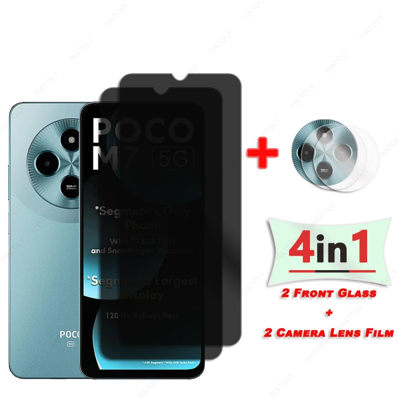 Privacy Screen Protector For Xiaomi Poco M7 Anti Glare For Redmi A4 14R 14C Camera Lens Protector Anti-spy Glass For Poco C75