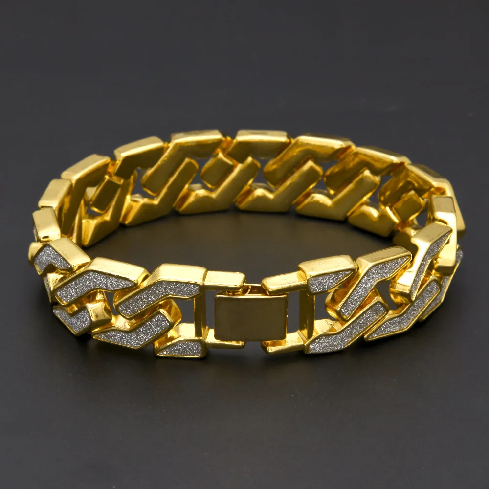 

Luxury 24K 9999 Pure Gold real gold Hip Hop Bracelet Male Personalized Geometric Shape Bracelet