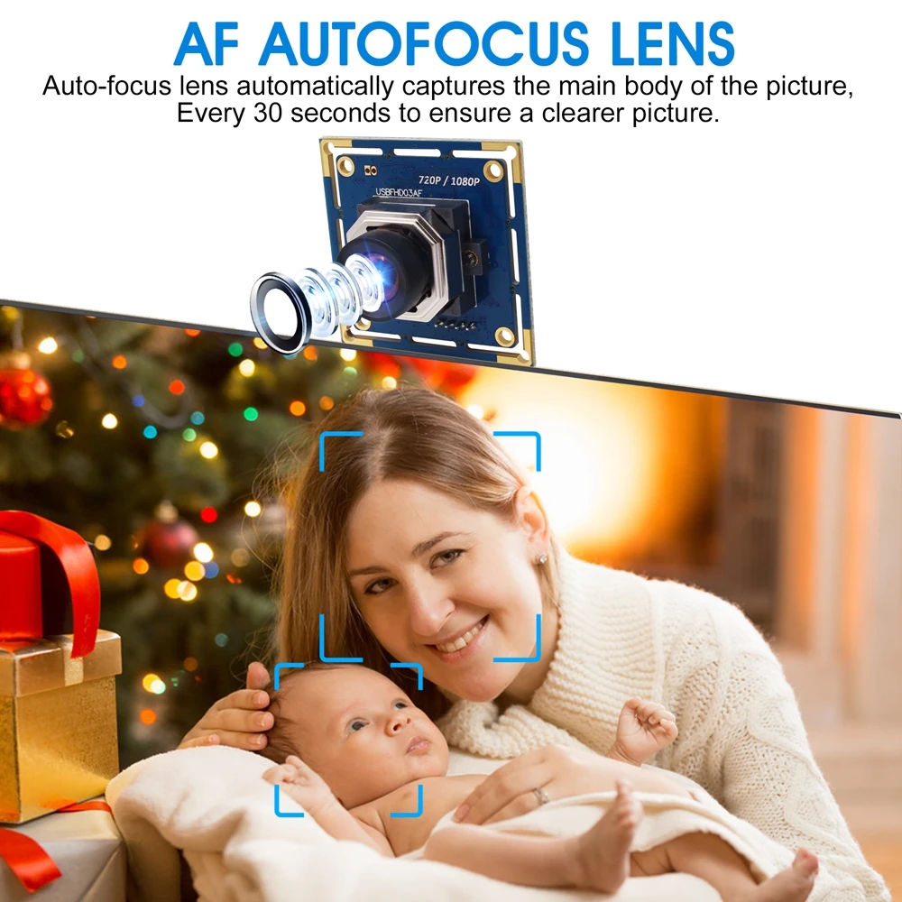 ELP 2MP Autofocus USB Camera Module 100degree Wide Angle Lens 30/60/120FPS High Speed USB Webcam for Robot/Machine Vision