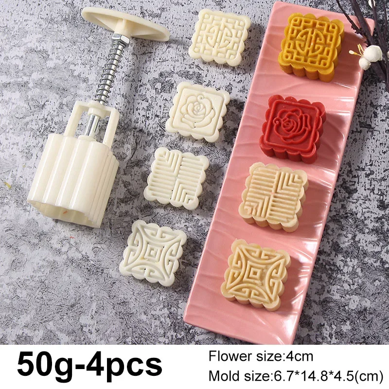1 Set DIY Backform für Mondkuchen, Handpresse-Keksstempel, Mondform für Kuchendekoration, Gebäck-DIY-Werkzeug, Backzubehör, Bar-Tool, Mittelherbstfest