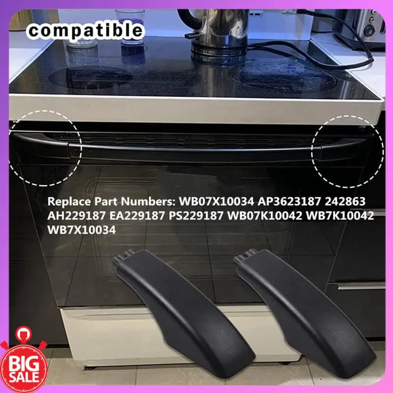 Big Deal Handle End Cap (Black) Part WB07X10034 GE Oven Replacement AP3623187 242863 AH229187 2-Pack