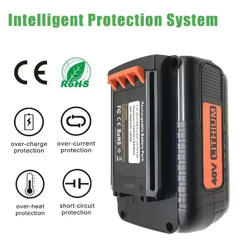 Universal Replacement Battery For Outdoor Garden Equipment Baide 40V Lithium Battery 2000mAh‑6000mAh Built‑in BMS Protection