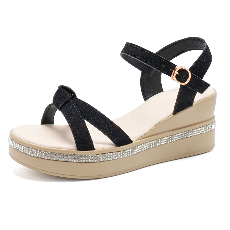 

2025 новые модные сандалии для женщин, летние дышащие уличные сандалии, повседневная обувь, увеличивающая рост, удобная обувь с открытым носком