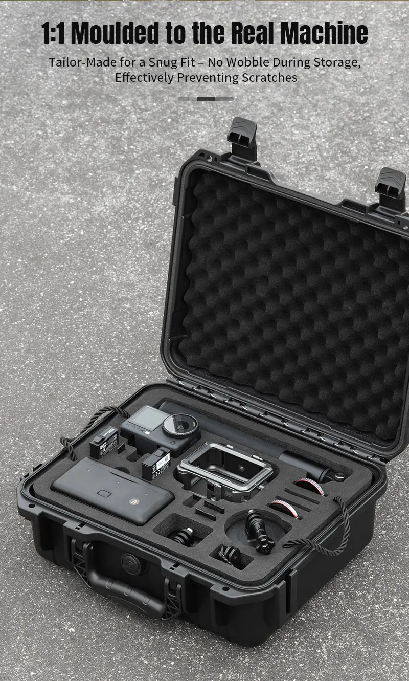 STARTRC PHOTO Hartschalenkoffer für DJI Osmo Action 6 Kamera-Zubehör, wasserdichte, doppelschichtige Reisetasche, schützend – Detail 5