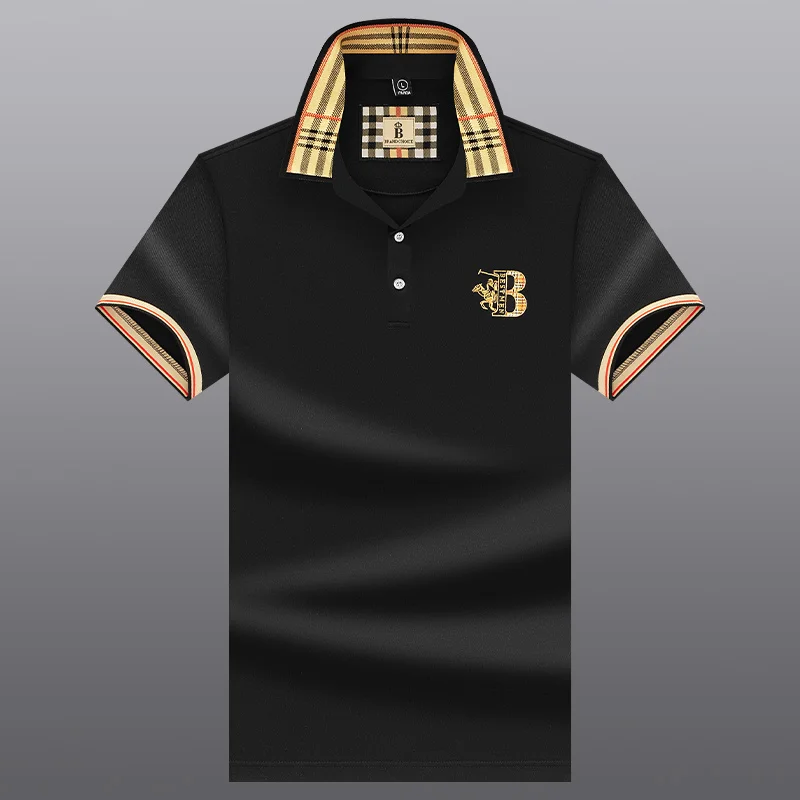 2025 Embroidered Men's Pure Cotton Premium Polo Shirt Summer New Style Business Leisure Breathable Men's Flip Collar Youth T-shi image 6