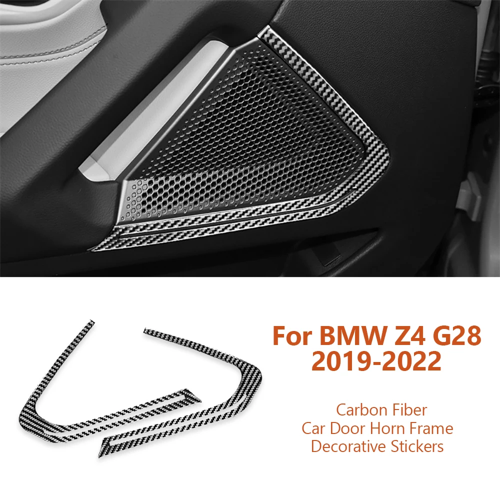 

For BMW Z4 G28 G29 2019-2022 Car-styling Carbon Fiber Car Door Horn Sound Frame Decorative Stickers Interior Auto Accessoriess