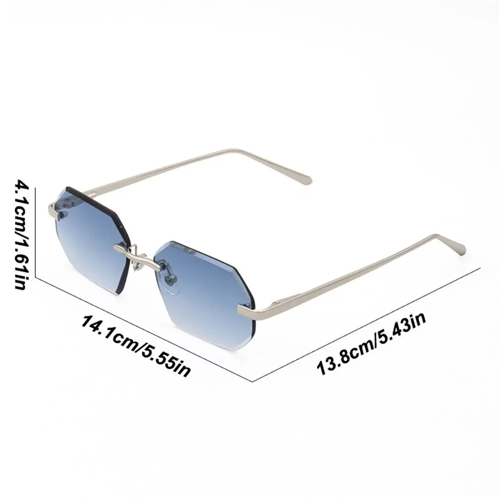 شخصية متعدد الألوان نظارات شمسية العناية بالرؤية خمر بدون إطار النظارات الشمسية أزياء خفيفة الوزن الرجال UV400 نظارات التصوير الفوتوغرافي