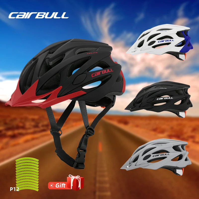 CAIRBULL 260g Road Bicycle Helmet for Men Ultralight Cycling Mtb Helmet Women with Removable Sun Visor PC+EPS Breathable Casco