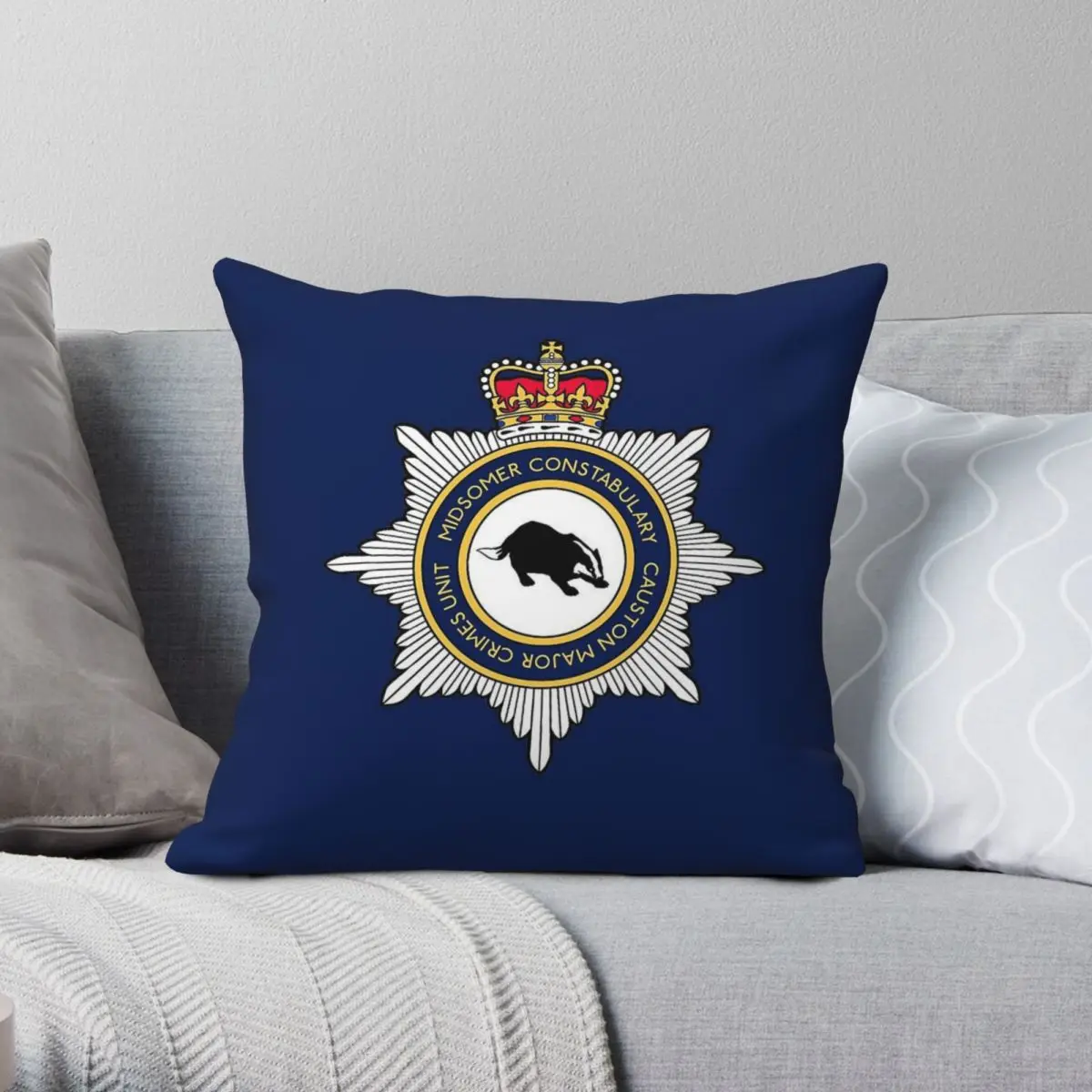 Midsomer Murders Causton Major Crimes Square Pillowcase Polyester Linen Velvet Printed Zip Decor Sofa Seater Cushion Cover