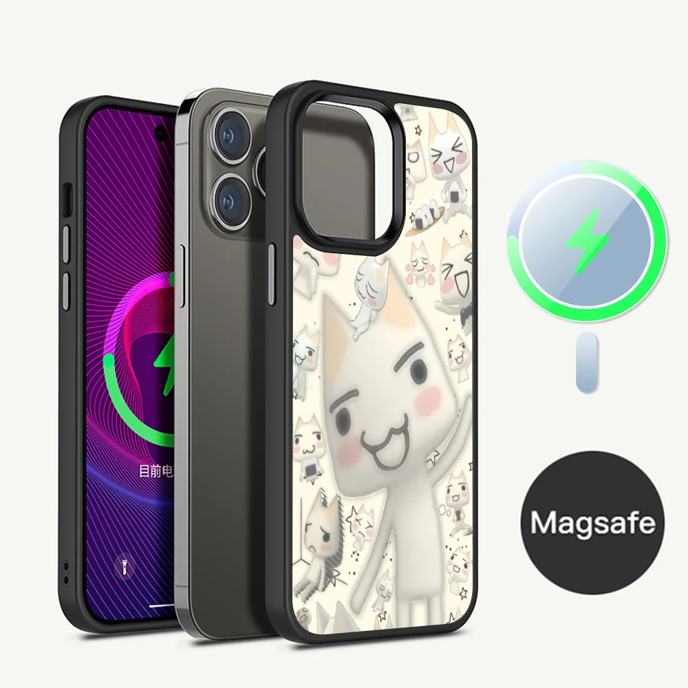 INS Cute Toro Inoue Cat Phone Case Magnetic Case For IPhone 16 14 13 12 11 15 Pro Max Plus For Magsafe Wireless Charge Cover