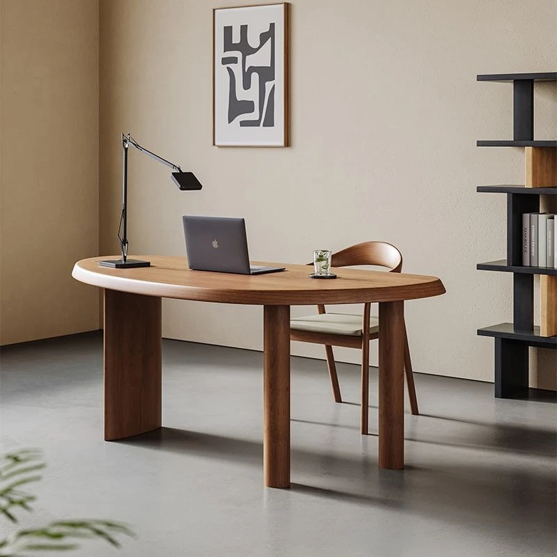Light luxury modern log solid wood large desk computer desk home living room study workbench desk