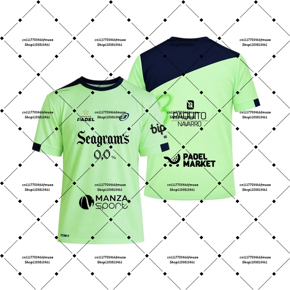 2026 Padel Breathable Fitness Green Jersey Summer Short Sleeve Men's and Women's Top 3D Digital Printing Sports T-Shirts Tops