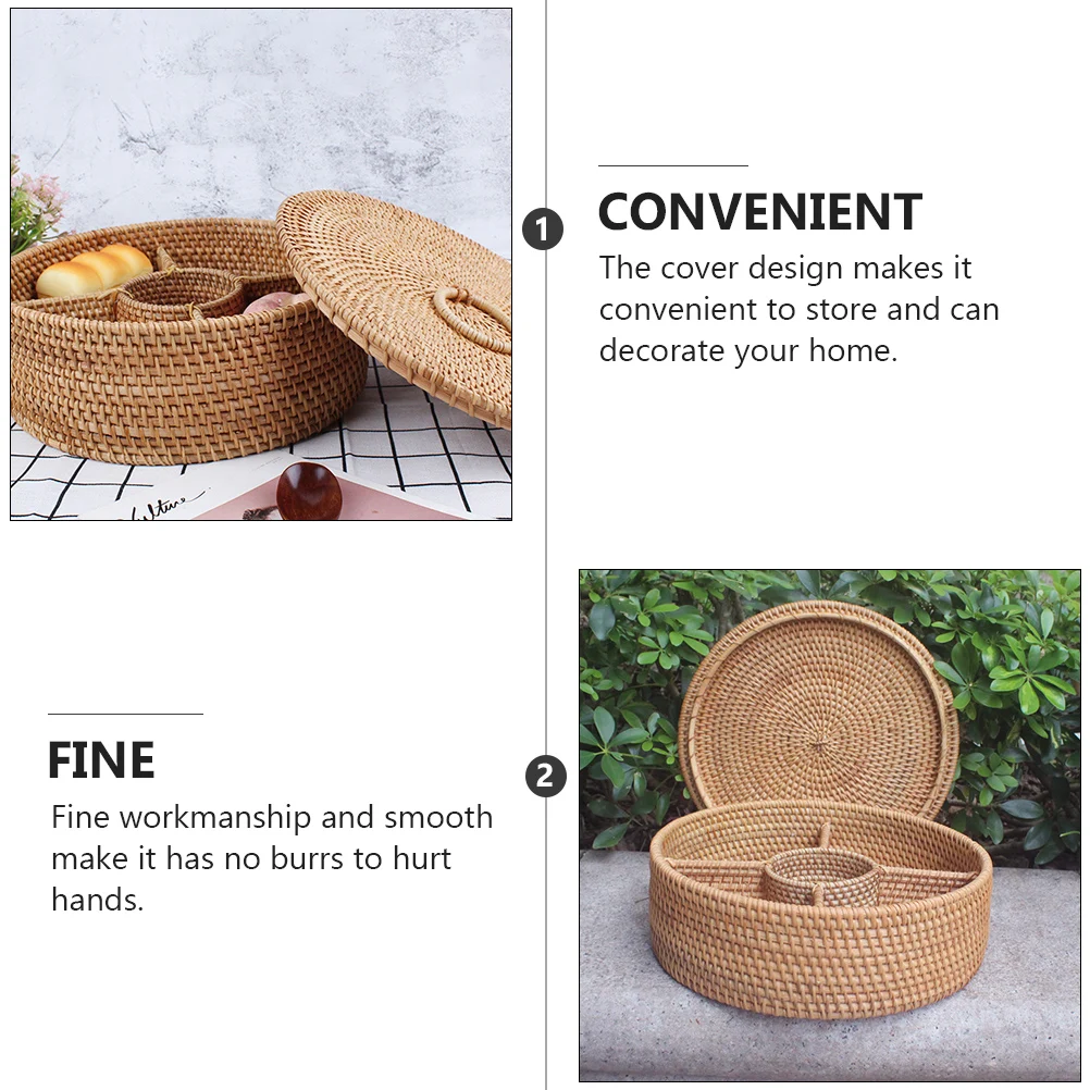 

Handwoven Storage Basket Snacks Box Reusable Candy Dessert Fruit Friendly Home Decor Household