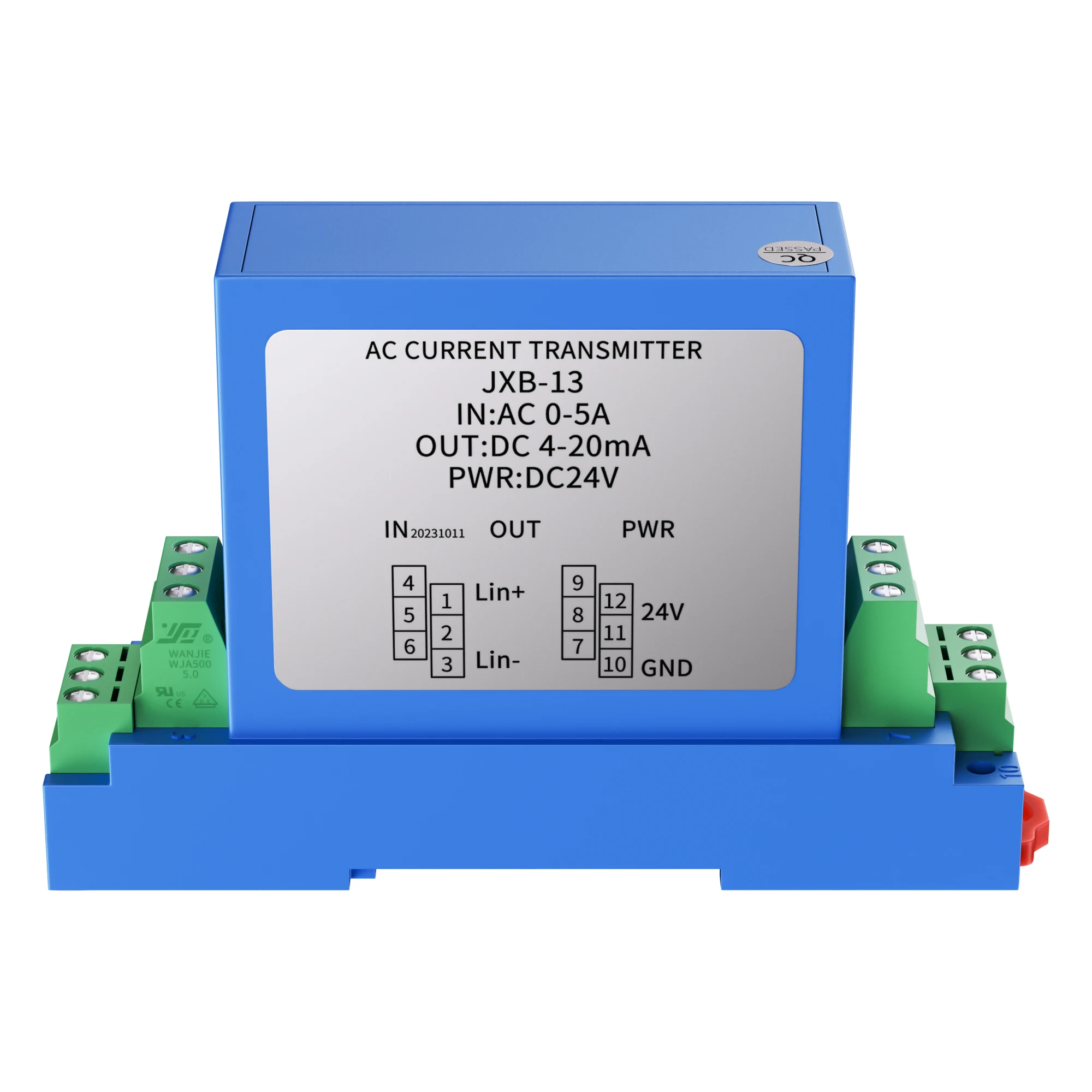 DC 0-1A 0-2A 0-3A 0-6A Current Transducer Sensor 0-10A to 4-20mA 0-10V 0-5V RS485 Current Sensor DIN Rail Current Transmitter