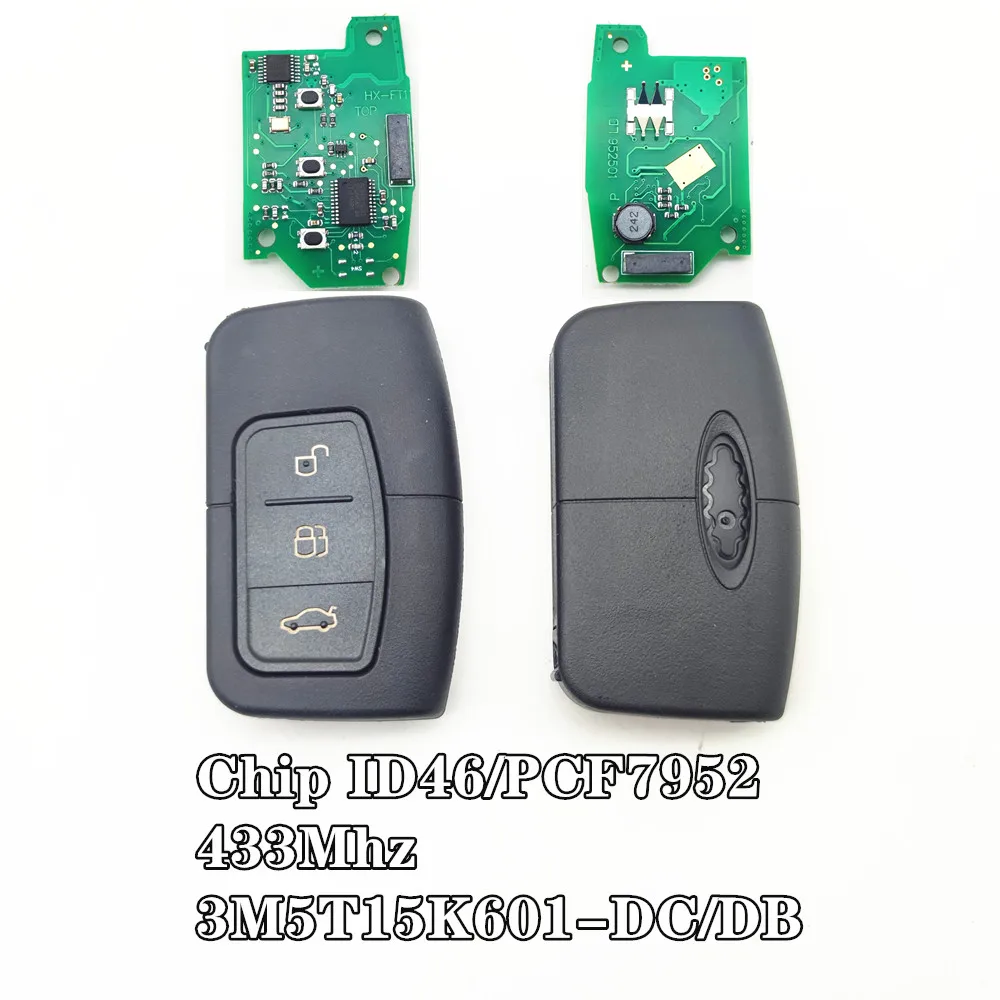 Smart keyless Car Remote Key 433mhz ID46 for Ford C-Max Focus MK2 Kuga Mondeo Galaxy HU101 Blade Fob Keyless Go 3M5T15K601-DC/DB