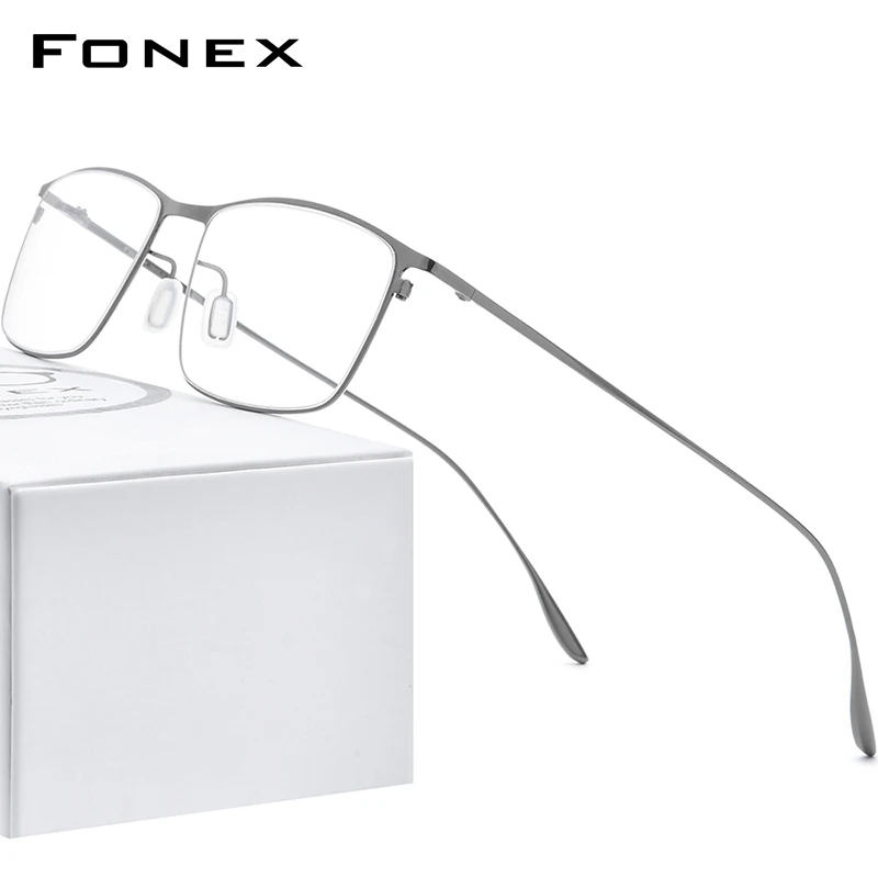 FONEX Titanium Alloy Glasses Frame Men Square Eyeglasses Frames 2020 New Full Korean Eyewear 8105