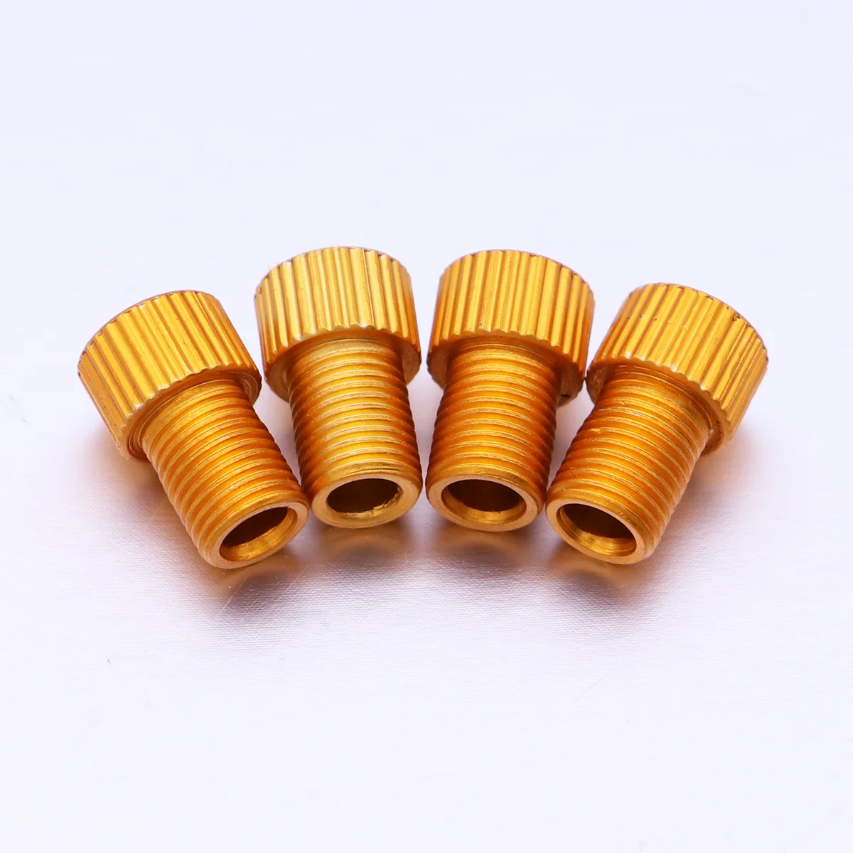 

4 pcs Aluminum Alloy To Adapter For Road Bike Repair Tool Smooth Thread Red Anodized Finish Bike Pump Air