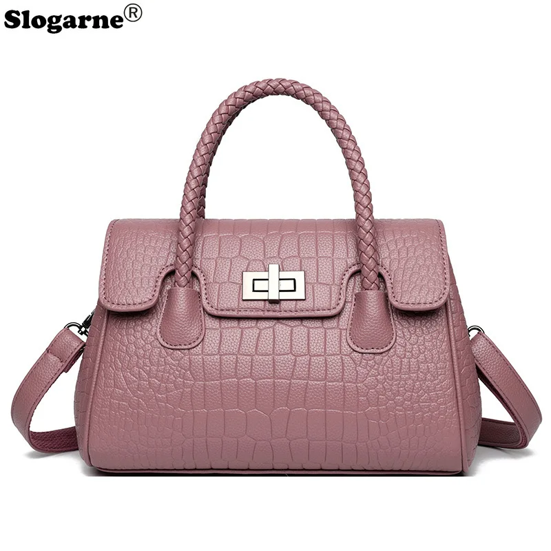 حقيبة كتف تمساح عصرية للنساء ذات سعة عالية حقيبة كروس للسيدات ذات علامة تجارية فاخرة حقائب يد جلدية للتنقل #3