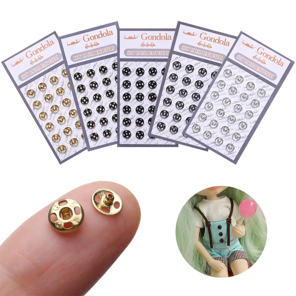 10/24pcs 5mm Dollhoues Miniature Craft Mini Buttons DIY  Clothes Metal Buckles Clothing Sewing Buckle