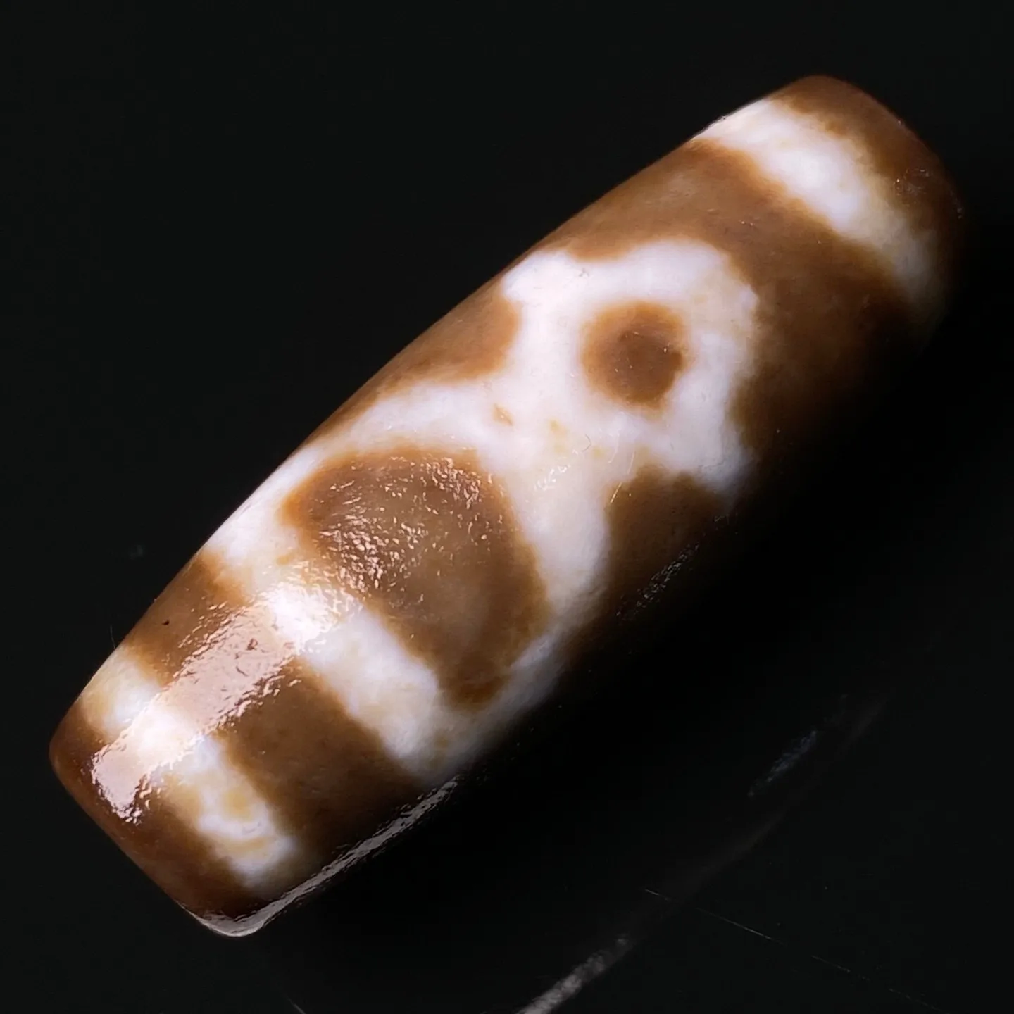 Rare Tibetan Buddhism Agate Wealth God Dzi Bead Amulet Necklace Pendant G3759