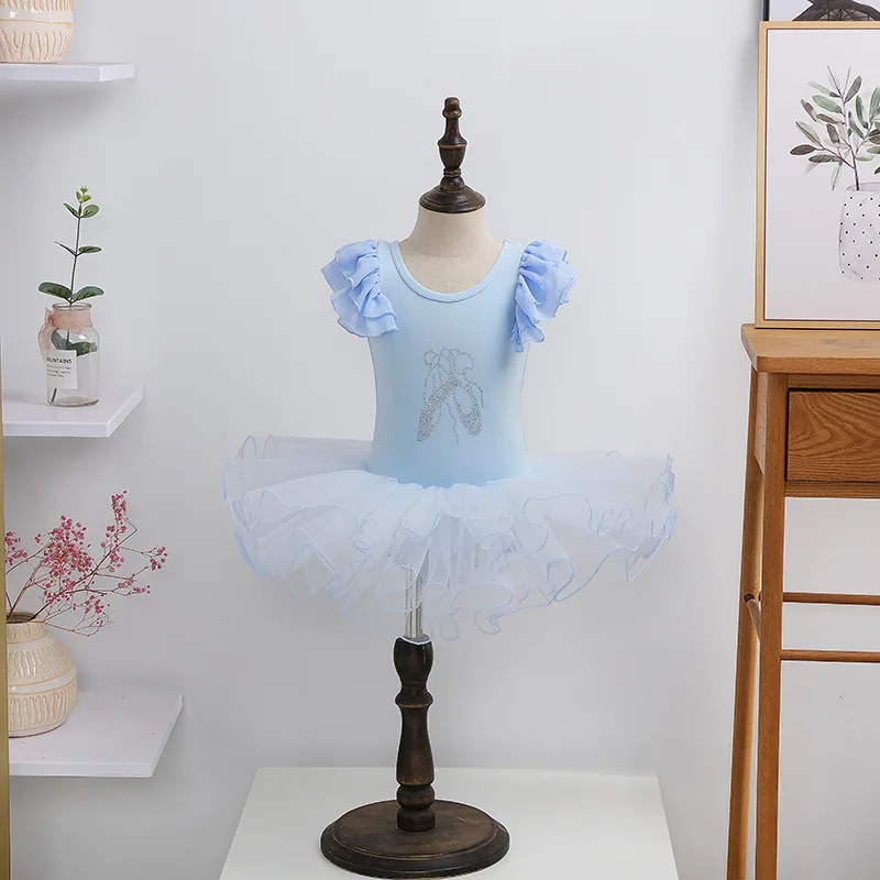 

Children's Ballet Skirt TUTUTU Skirt Women's Summer Short sleeved Dance Clothing Dance Clothing Training Clothing Girls' Grading