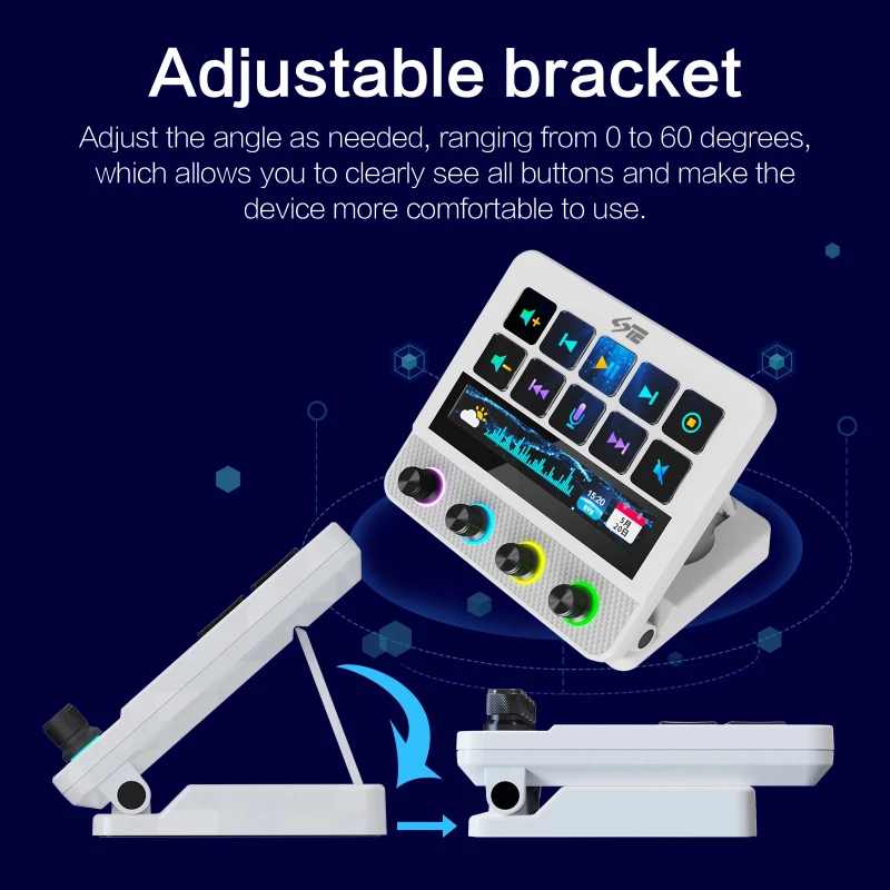 

НОВИНКА 2025 N4 Pro Custom Stream Deck с RGB-ручкой StreamDeck VibrationTouch Консоль в реальном времени, мини-клавиатура, потоковая док-станция