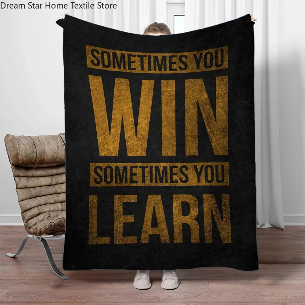 Motivational Quotes Lion Mindset Is Everything Flannel Blanket Soft Warm Throw Blanket Nap Blanket for Sofa Bed Office Camping