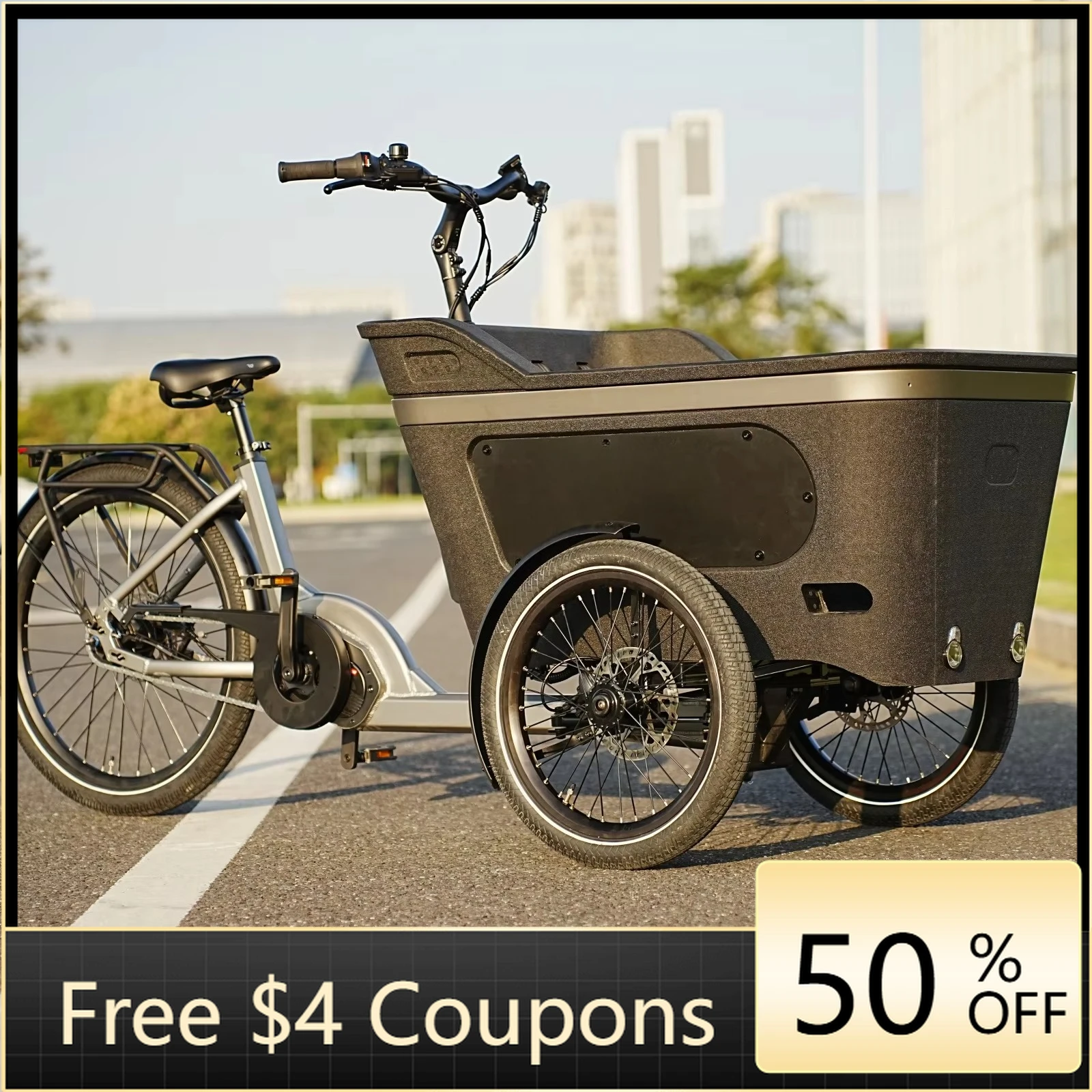 Rs New electric freight bicycle, factory direct sales, mid-motor electric freight bicycle, aluminum alloy frame freight electric