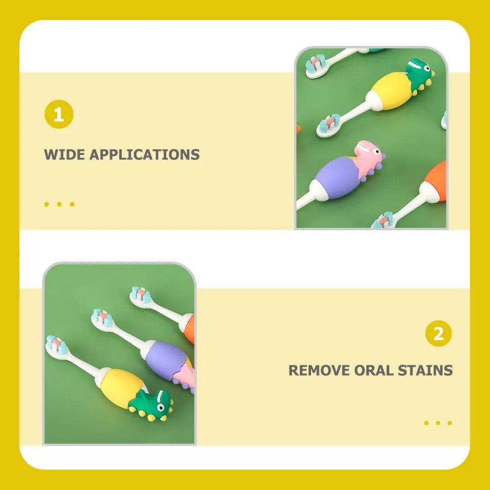 

Children Dinosaur Toothbrush Silicone Bristles for Infant Oral Care Tongue Cleaner Protector Teeth Stain Remover Lightweight
