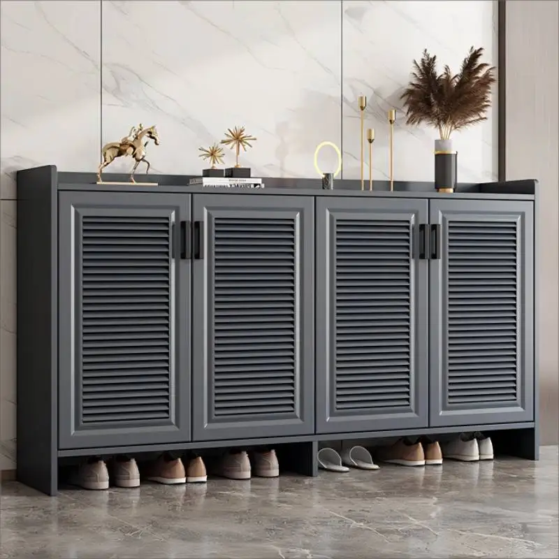 

Modern Cupboard Shoe Cabinet Italian Style Gray Space Saving Organizer Shoe Rack Metal Luxury Zapatera Organizador Furniture