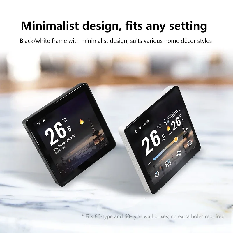 4 Inch Smart WiFi Thermostat Touch Screen HVAC Controller Heating Cooling for Fan Coil Unit Central AC VRF System Home