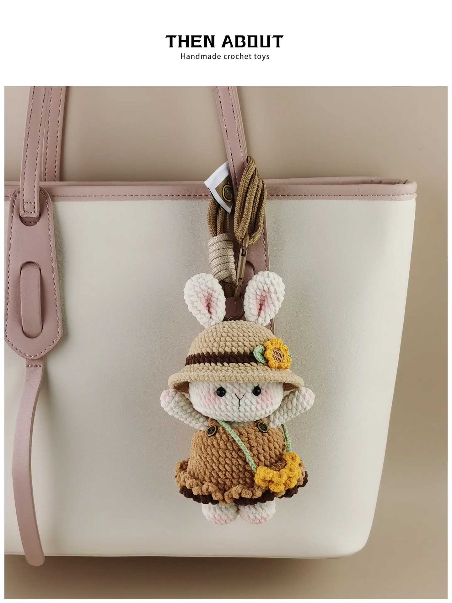 Retro Countryside Style Sunflower Rabbit Keychain Bag Pendant Creative Gift Doll Accessory Animal Pattern Spring 2026